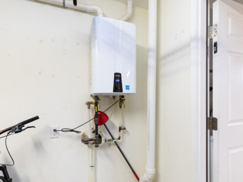 A tankless water heater in San Jose