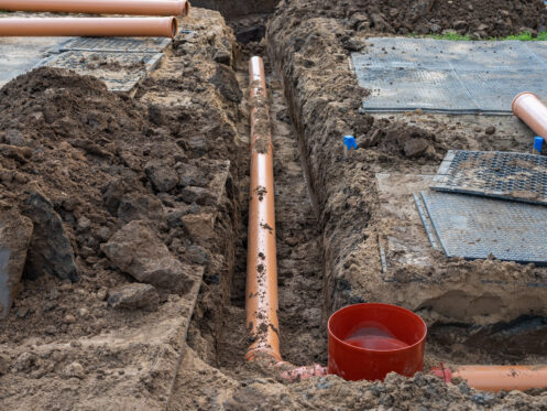 Sewer pipe installation in San Jose