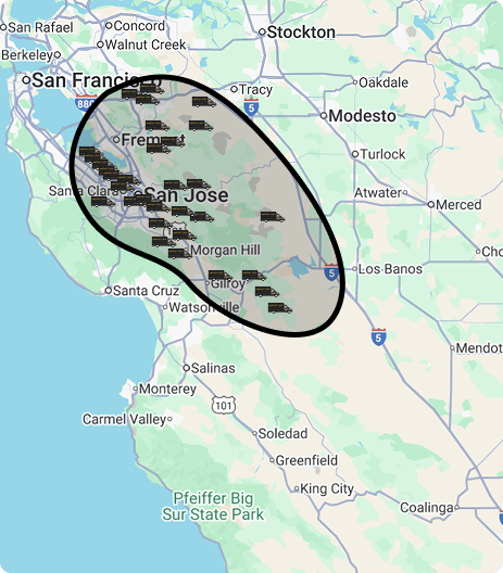 Knockout Plumbing And Repipe Service Area Map